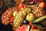 Fruits and veggies on canvas